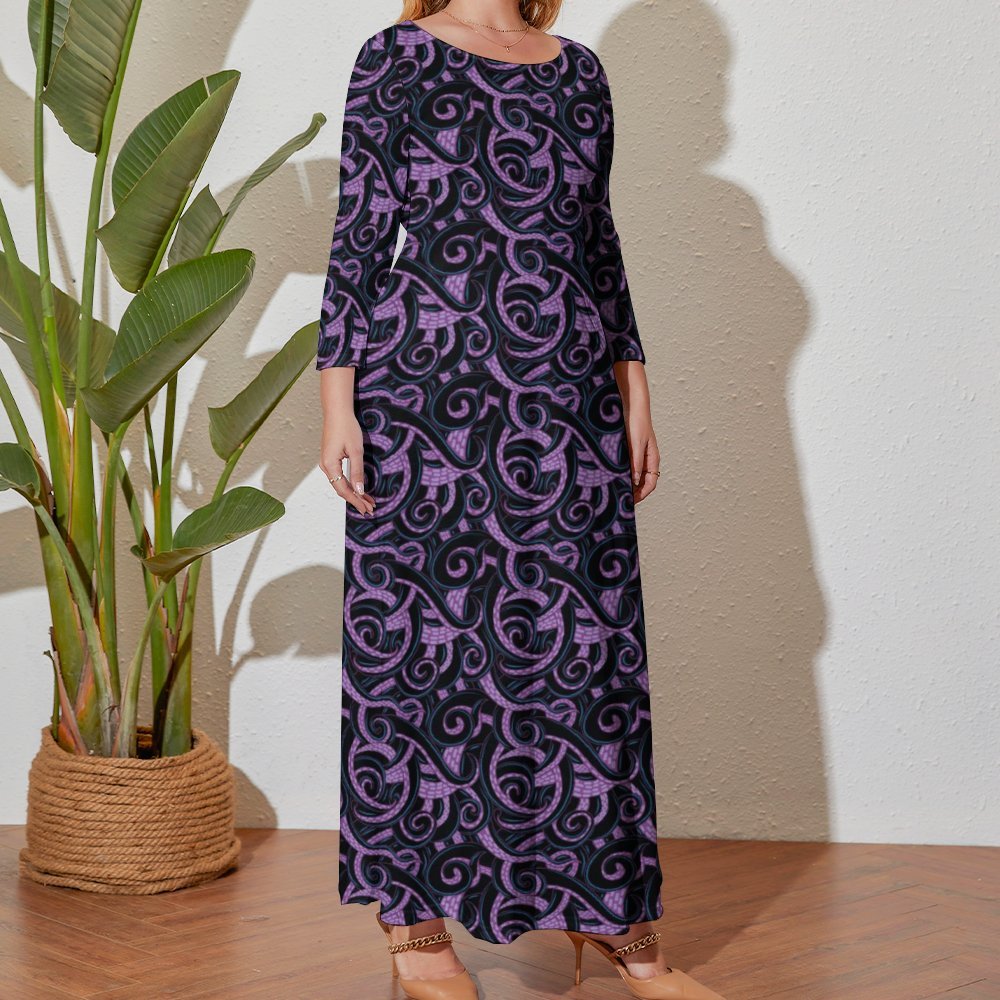 Ursula Tentacles Plus Size Loose-Fit Long Sleeve Dress