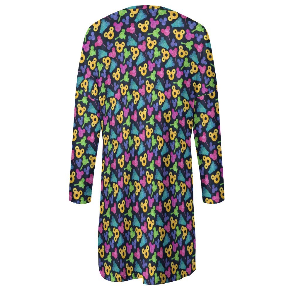 Glitter Park Snacks Women's Long Fit Sweatshirt With Pockets