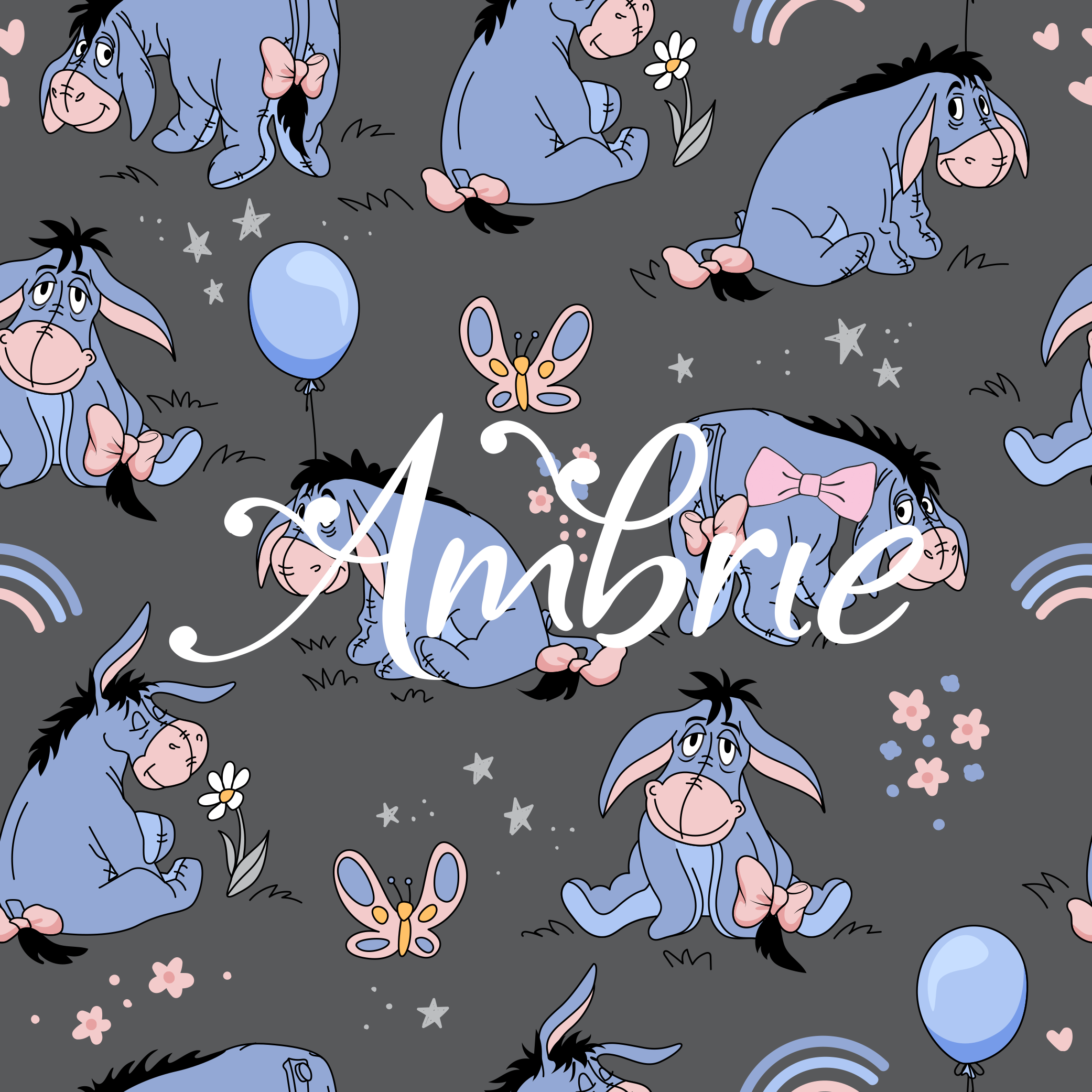 Eeyore Seamless Pattern, Magical Cartoon Seamless pattern, Fabric Subl ...