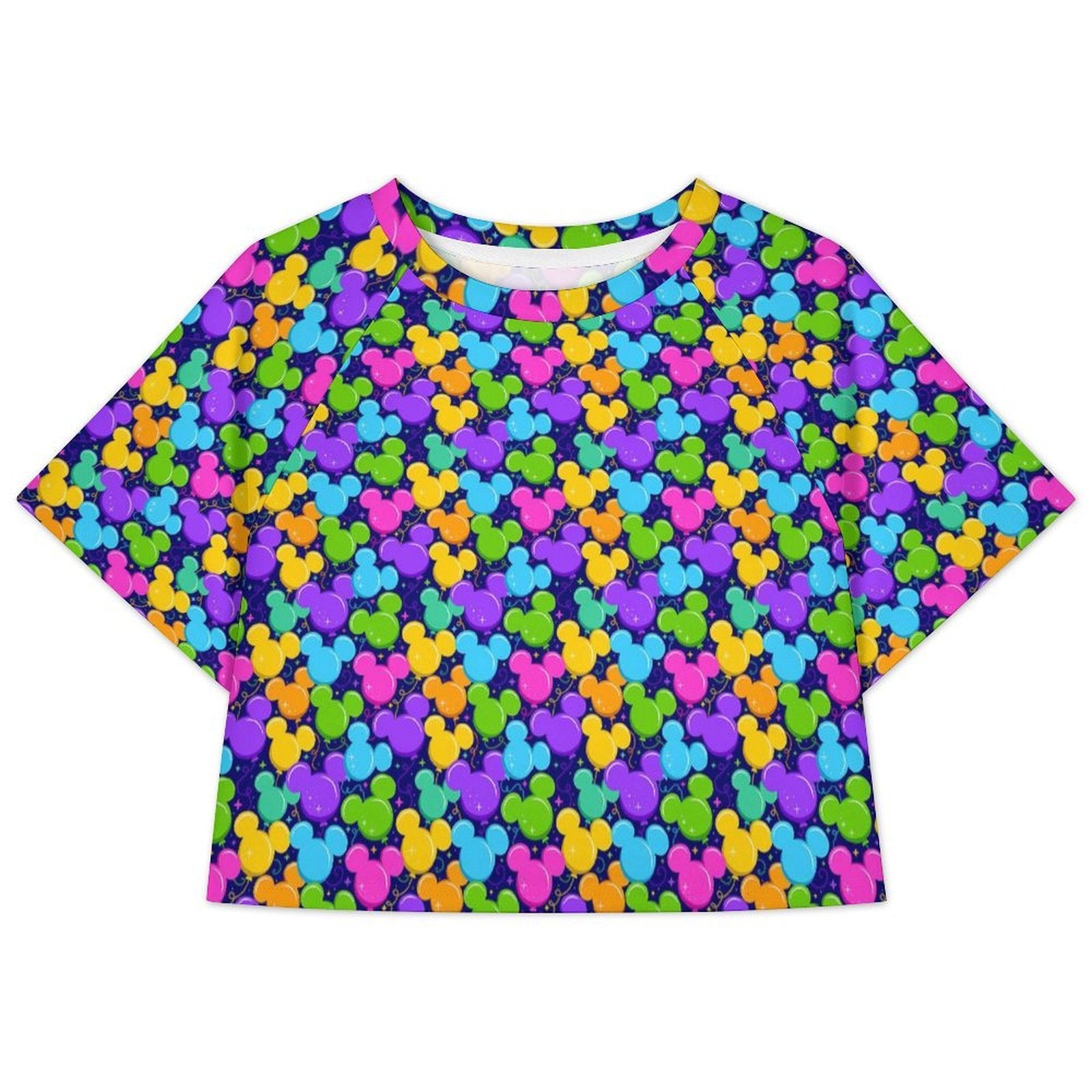All Over Print Cropped Ralgan T-Shirt - Ambrie