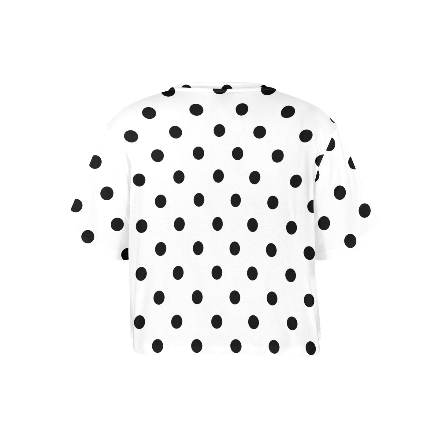 White With Black Polka Dots Women's Cropped T-shirt