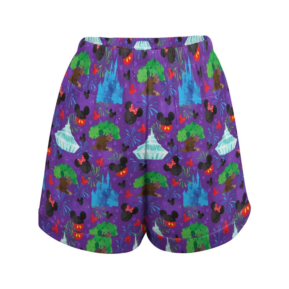 Park Hopper Fireworks Women's High-Waisted Loose Shorts With Pockets