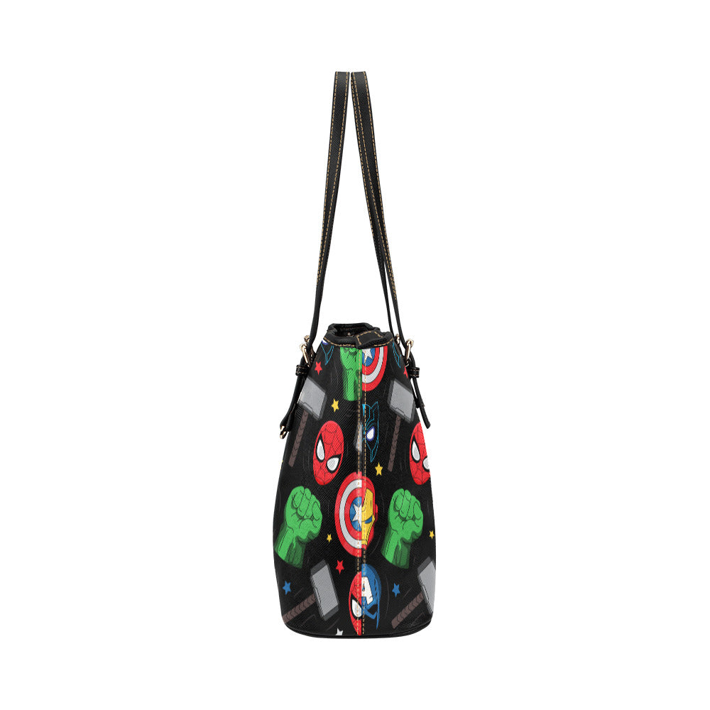 Super Heroes Leather Tote Bag