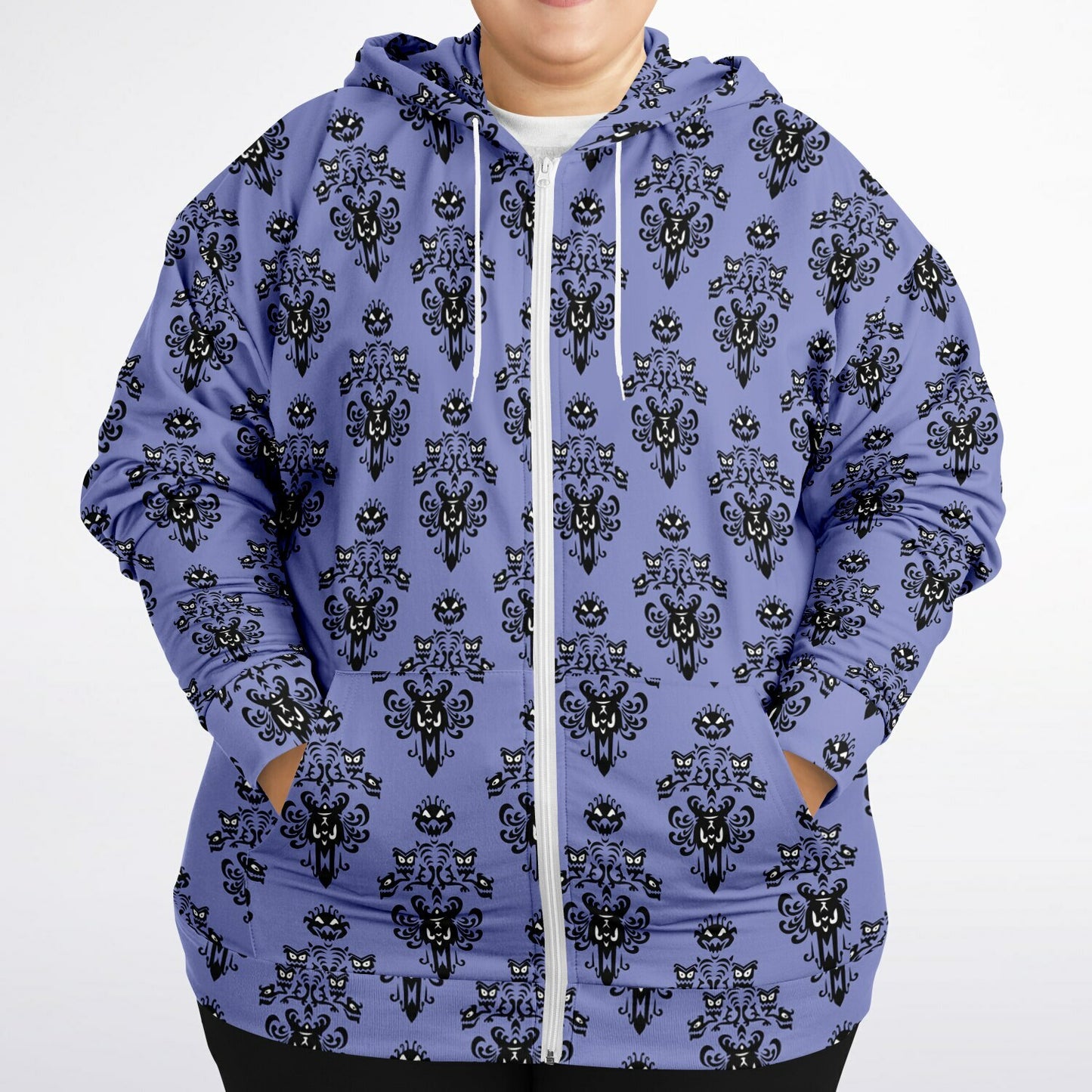 Haunted Mansion Wallpaper Plus-size Unisex Zip Hoodie