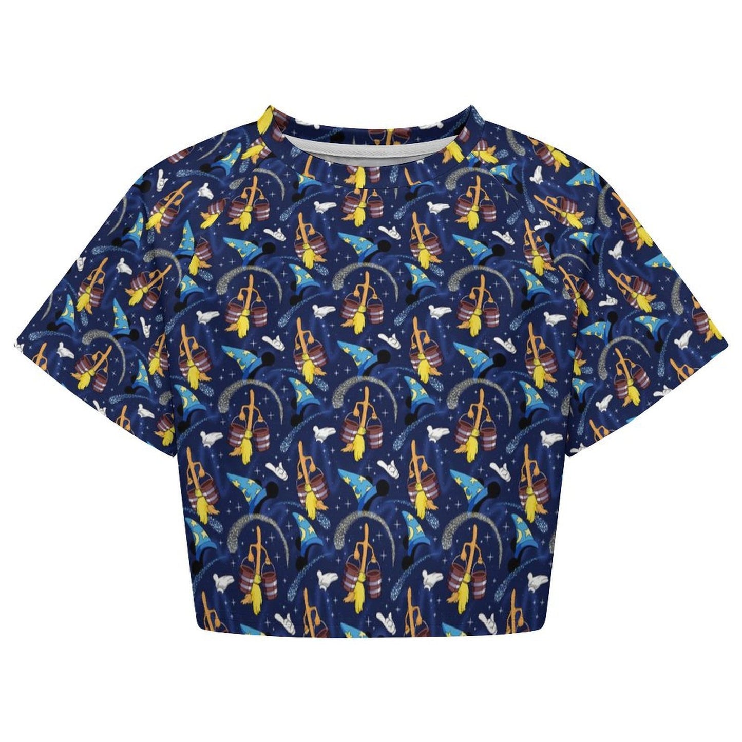 All Over Print Cropped Ralgan T-Shirt - Ambrie