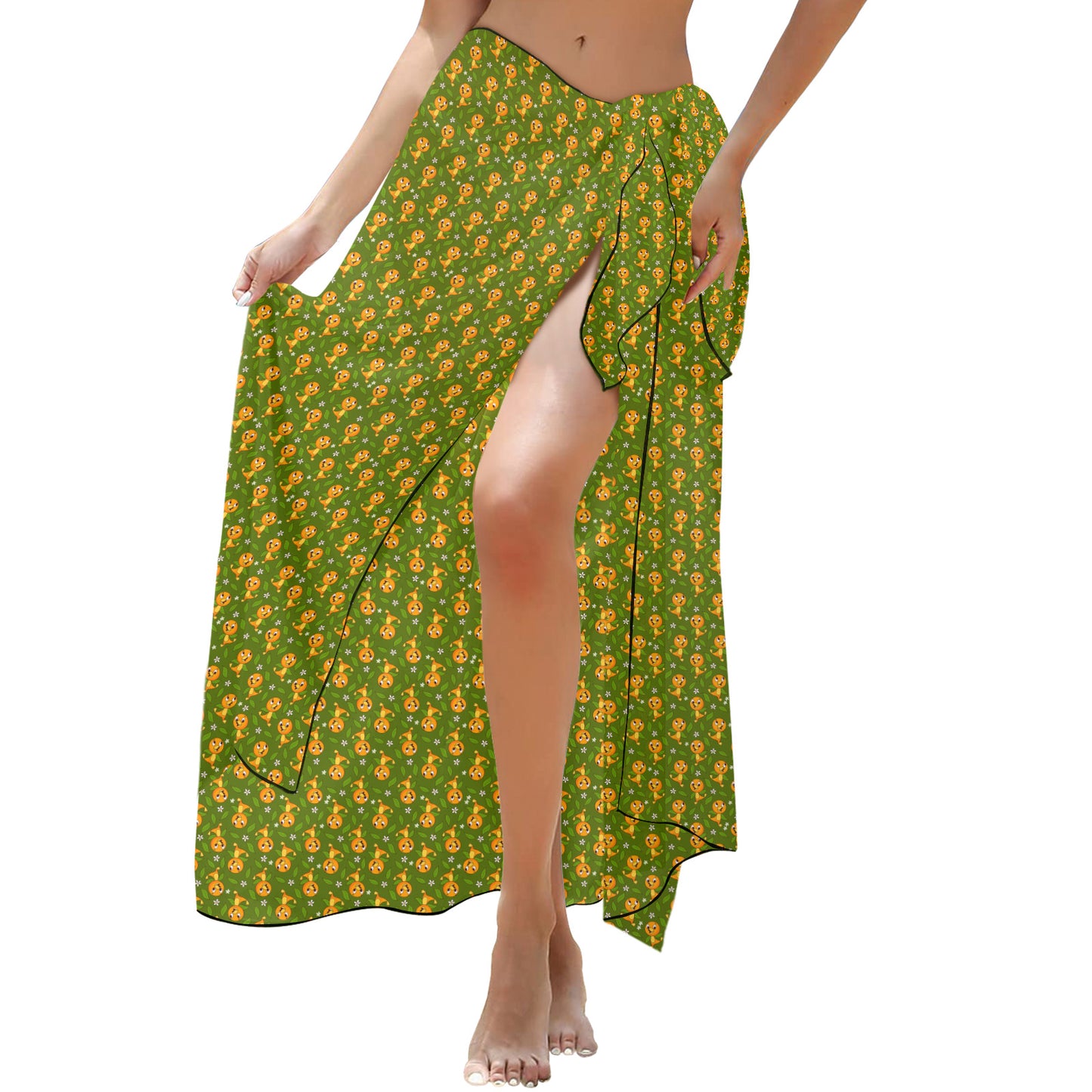 Orange Bird Long Beach Sarong Wrap