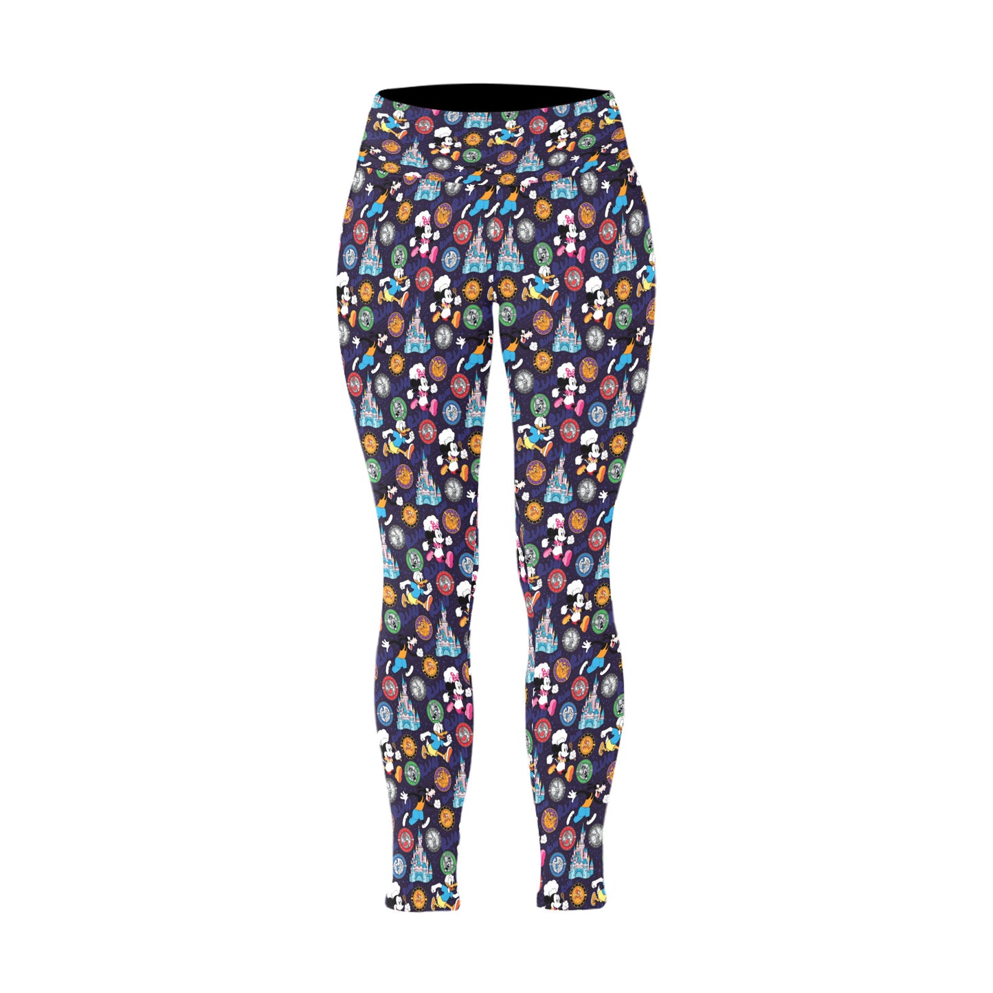 Mickey Wine And Dine Race Women's Plus Size Athletic Leggings