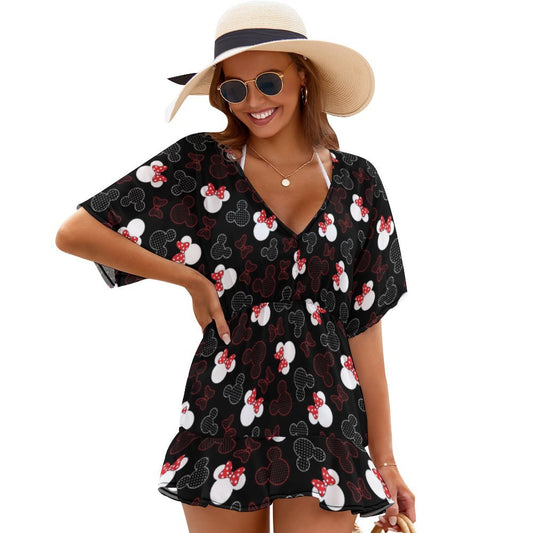 Mickey And Minnie Dots Women's Swimsuit Coverup