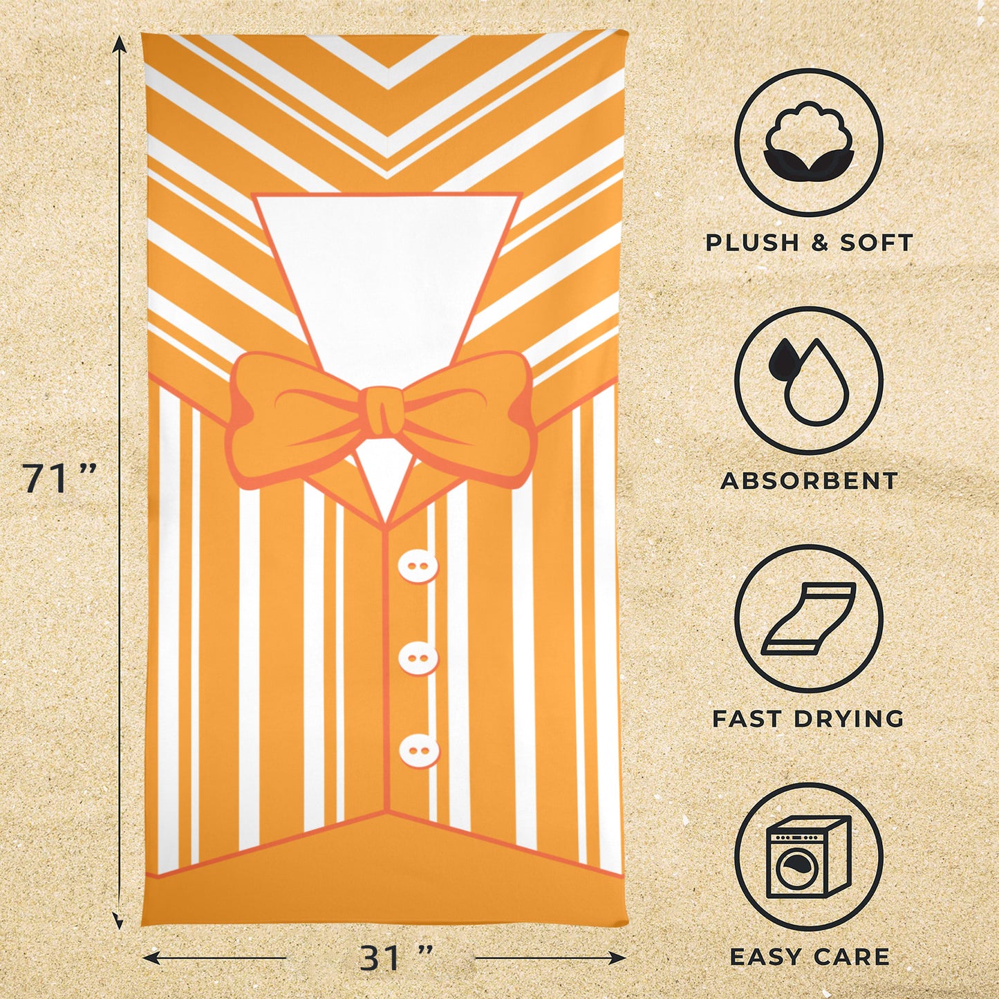 Dapper Yellow Beach Towel