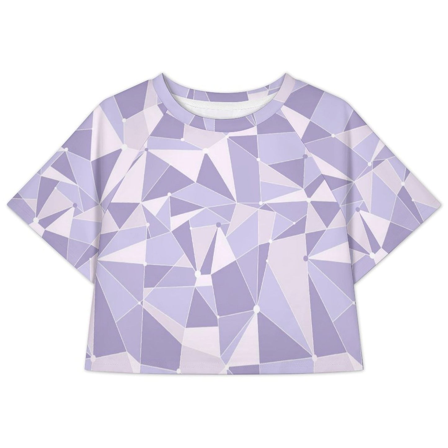 All Over Print Cropped Ralgan T-Shirt - Ambrie