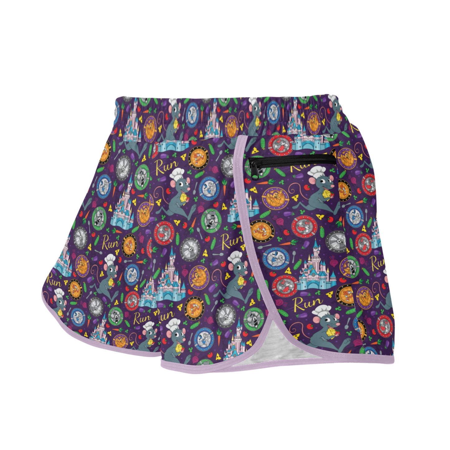 Mickey Wine And Dine Race Women's Athletic Sports Shorts