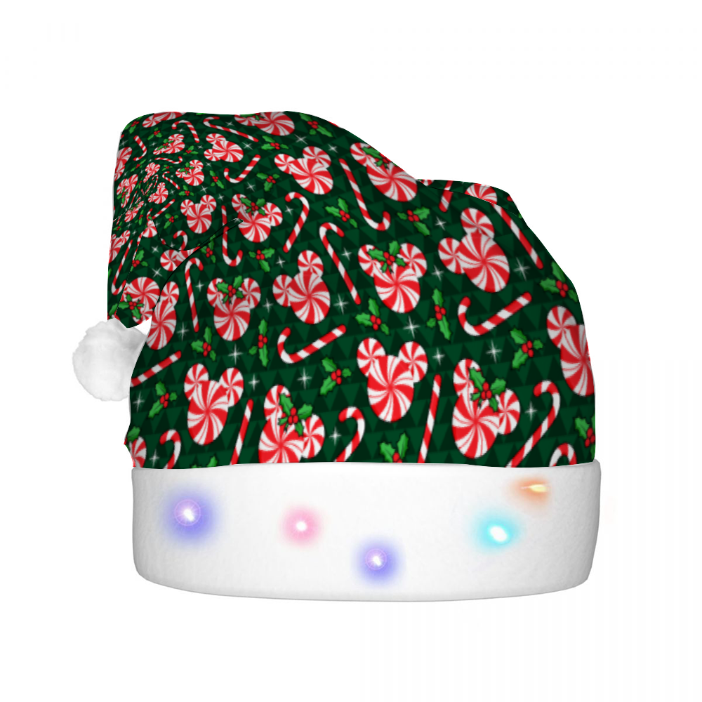 Christmas Peppermint LED Light-Up Christmas Hat