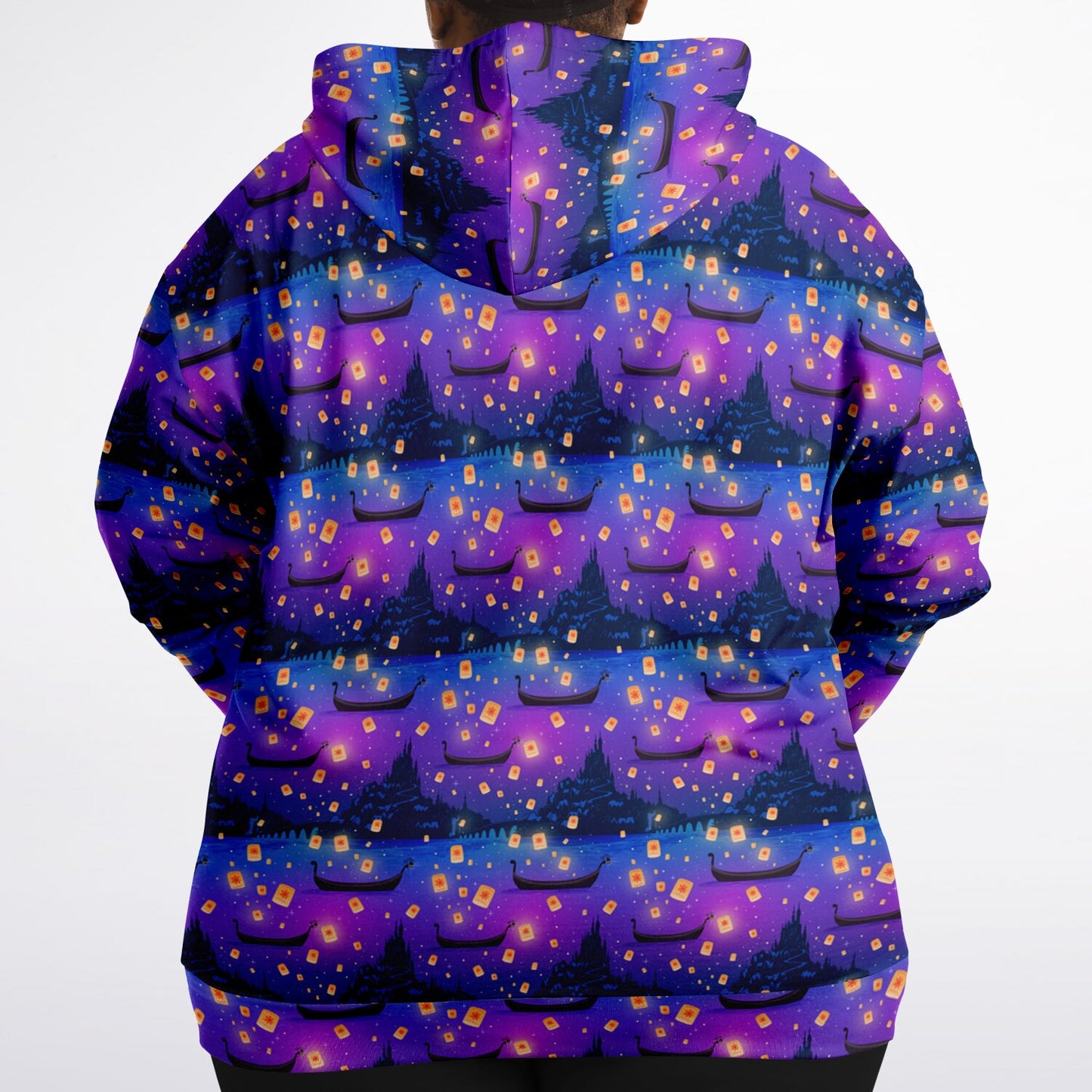 Floating Lanterns Plus-size Unisex Zip Hoodie