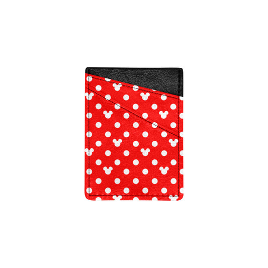 Red With White Mickey Polka Dots Cell Phone Card Holder