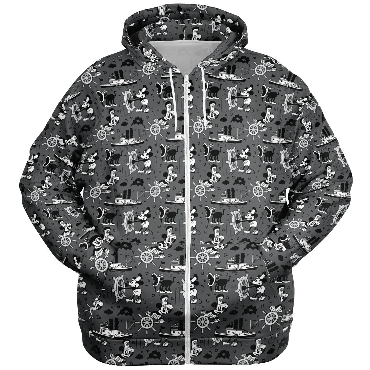 Steamboat Mickey Plus-size Unisex Zip Hoodie