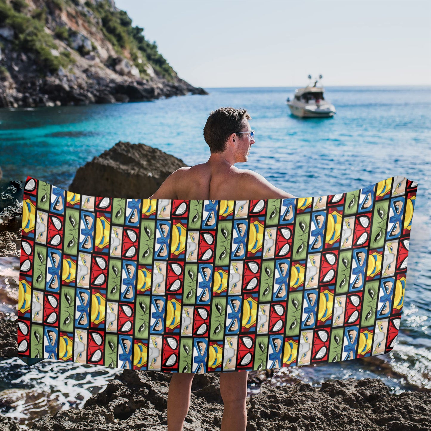 Super Heroes Eyes Beach Towel
