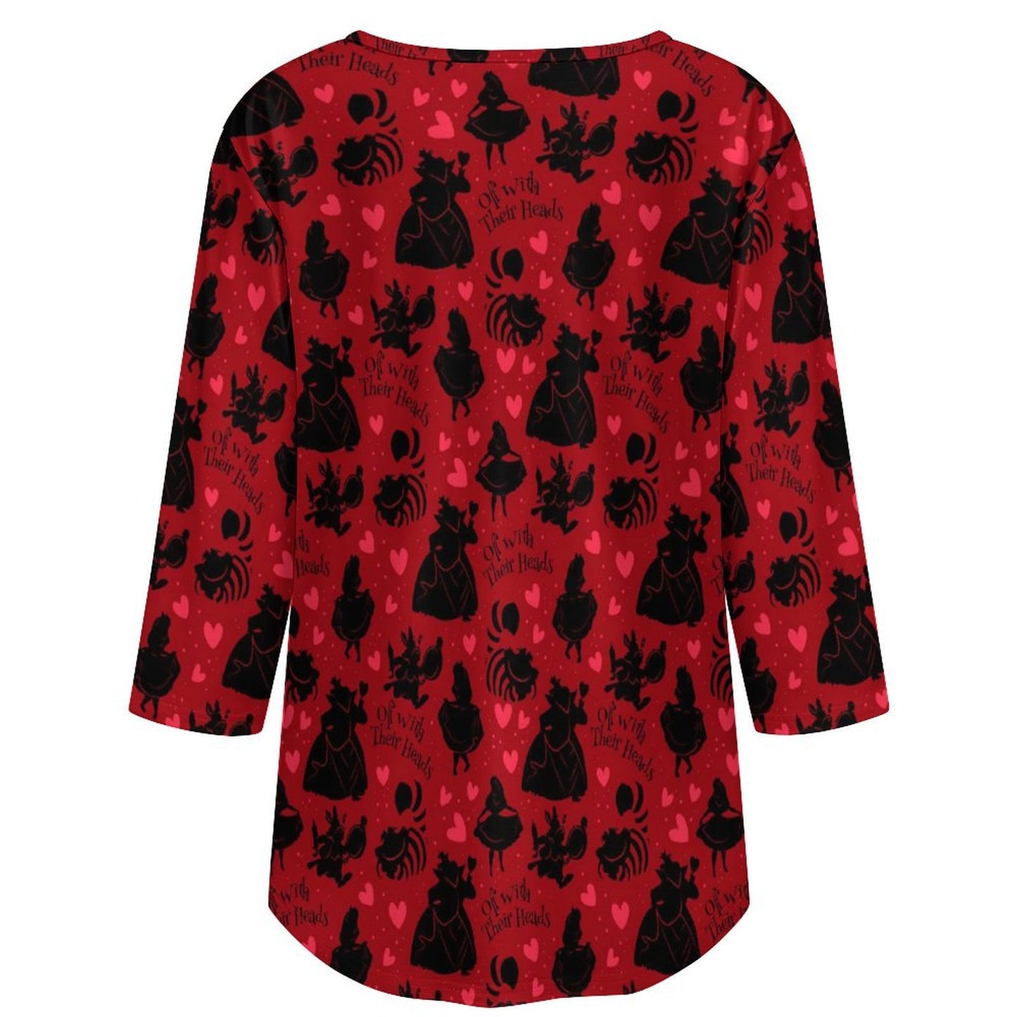 Off With Their Heads Women's 3/4 Sleeve Pleated Tunic Top - Ambrie