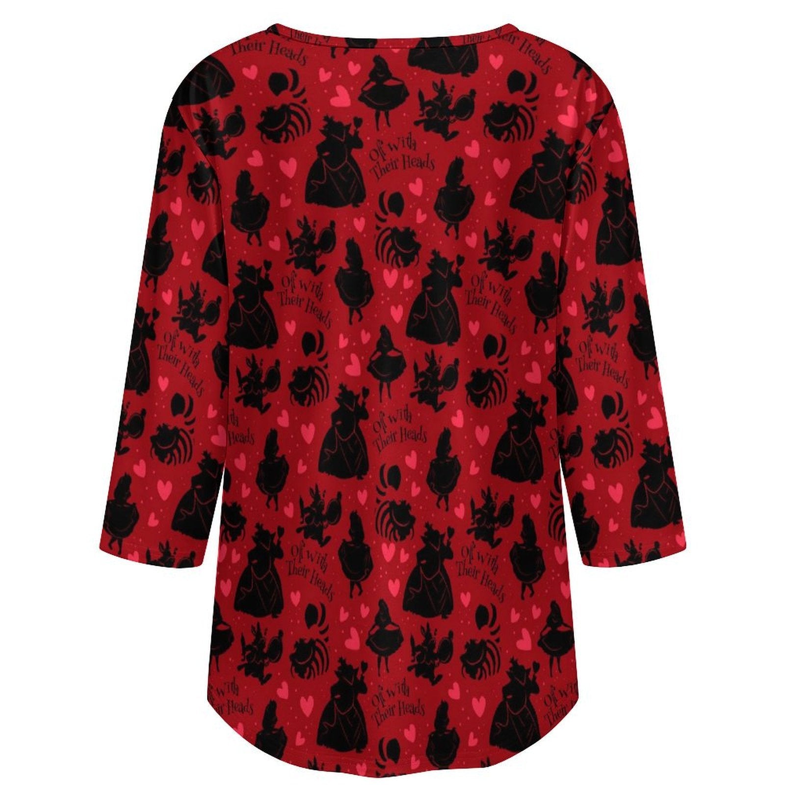 Off With Their Heads Women's 3/4 Sleeve Pleated Tunic Top - Ambrie