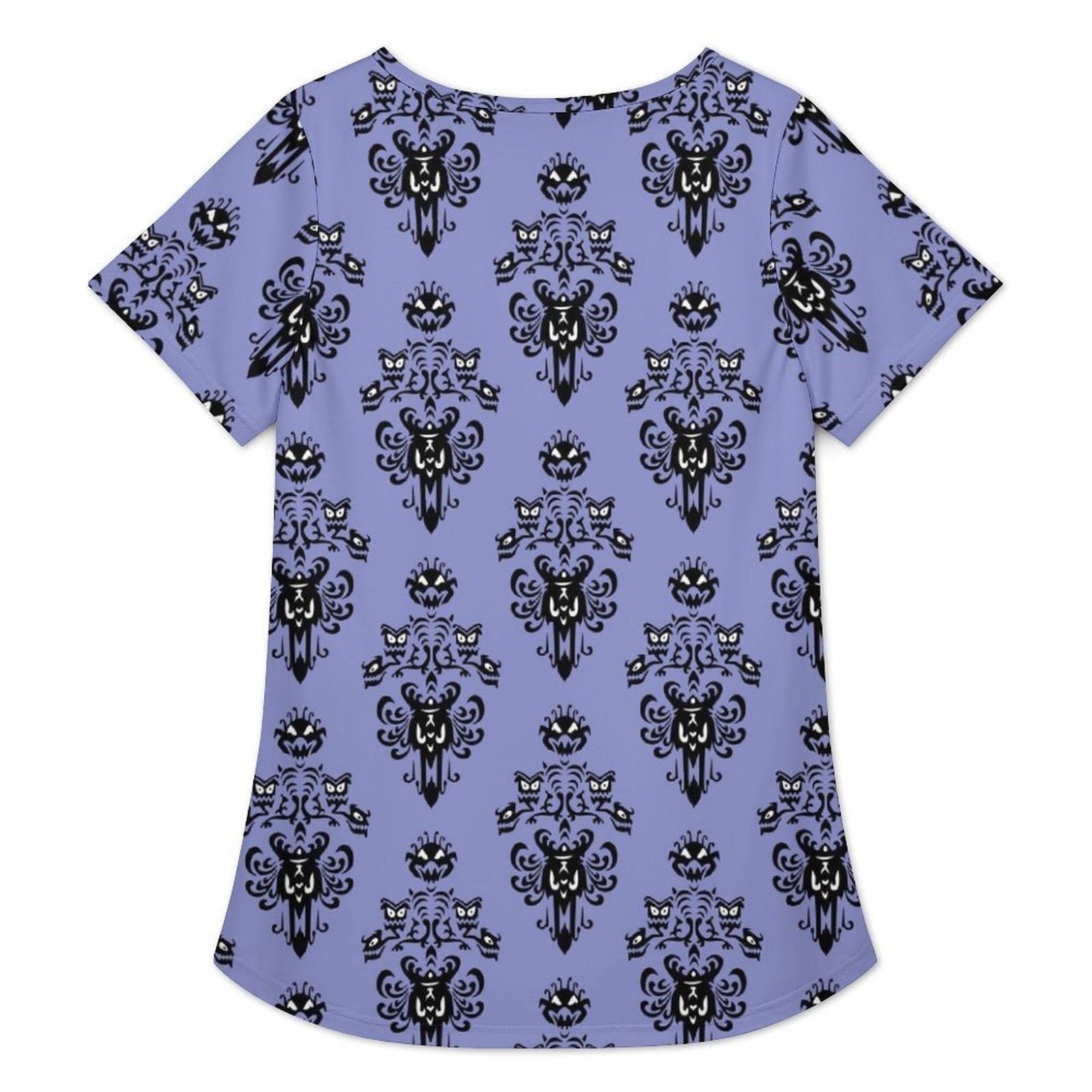 Haunted Mansion Wallpaper Women's Crew Neck Tunic - Ambrie