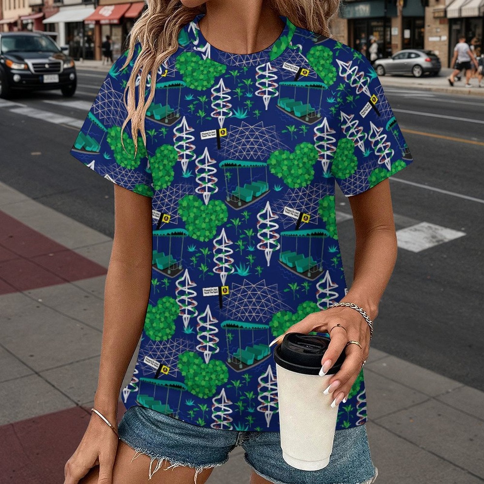 Women's All Over Print Raglan T-Shirt - Ambrie