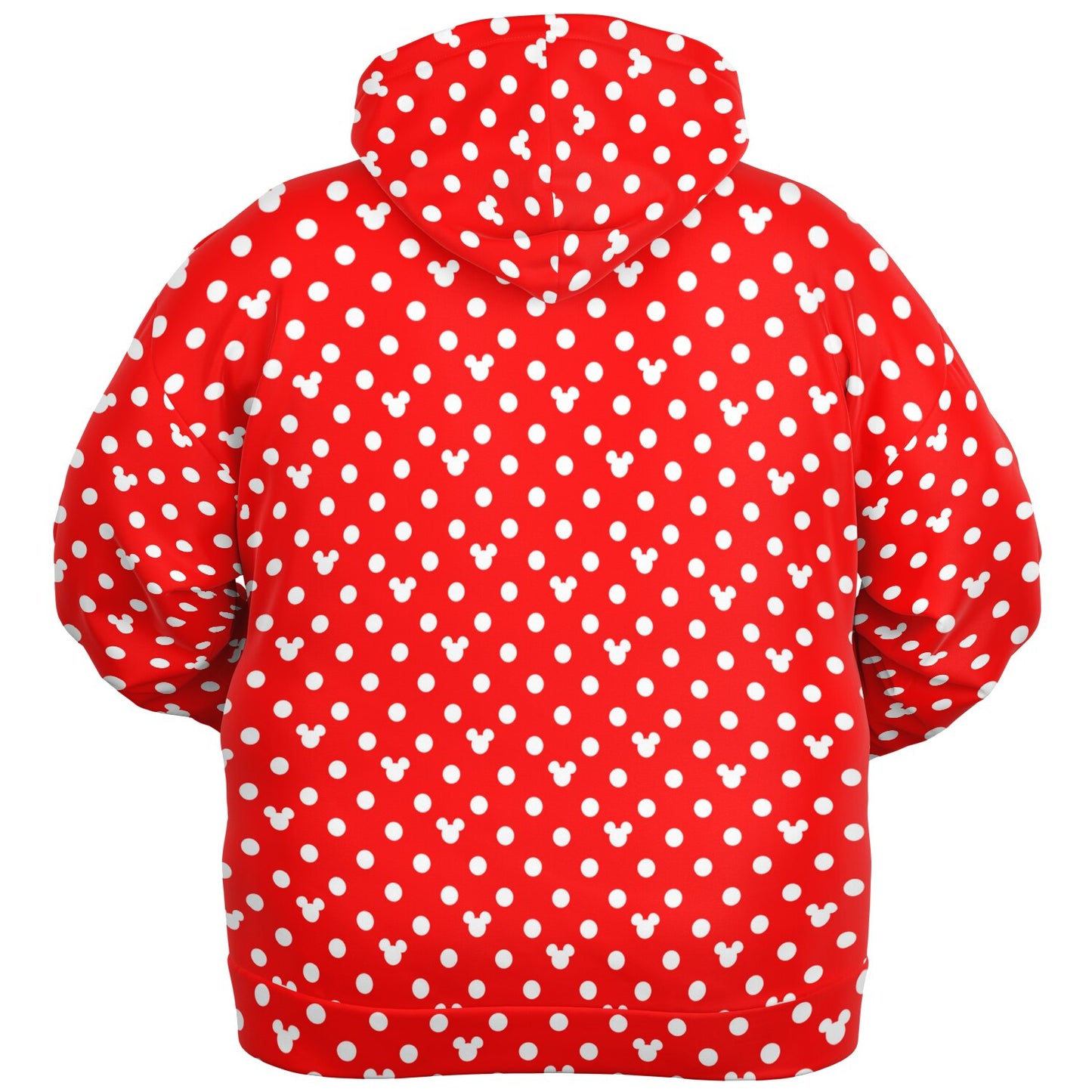 Red With White Mickey Polka Dots Plus-size Unisex Zip Hoodie