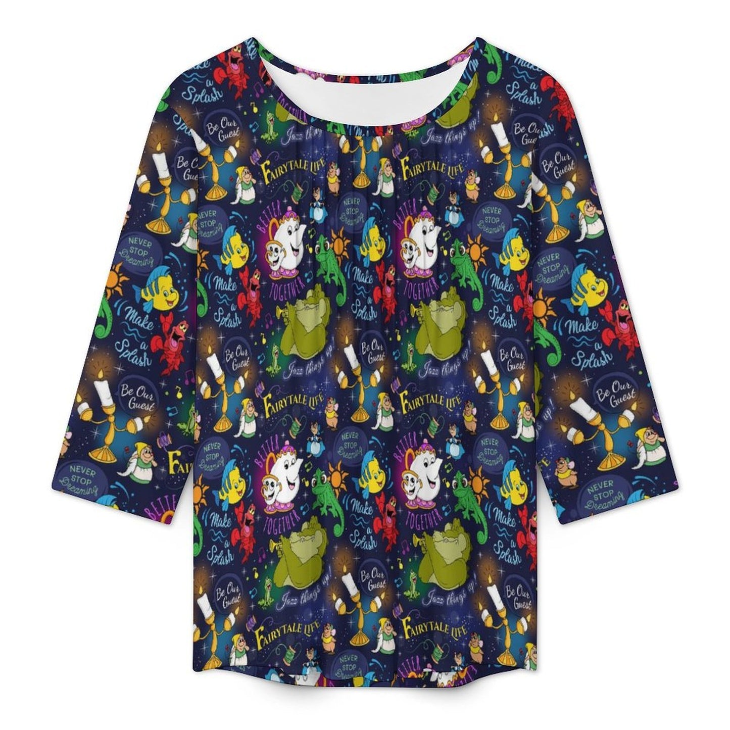 Sidekicks Women's 3/4 Sleeve Pleated Tunic Top - Ambrie