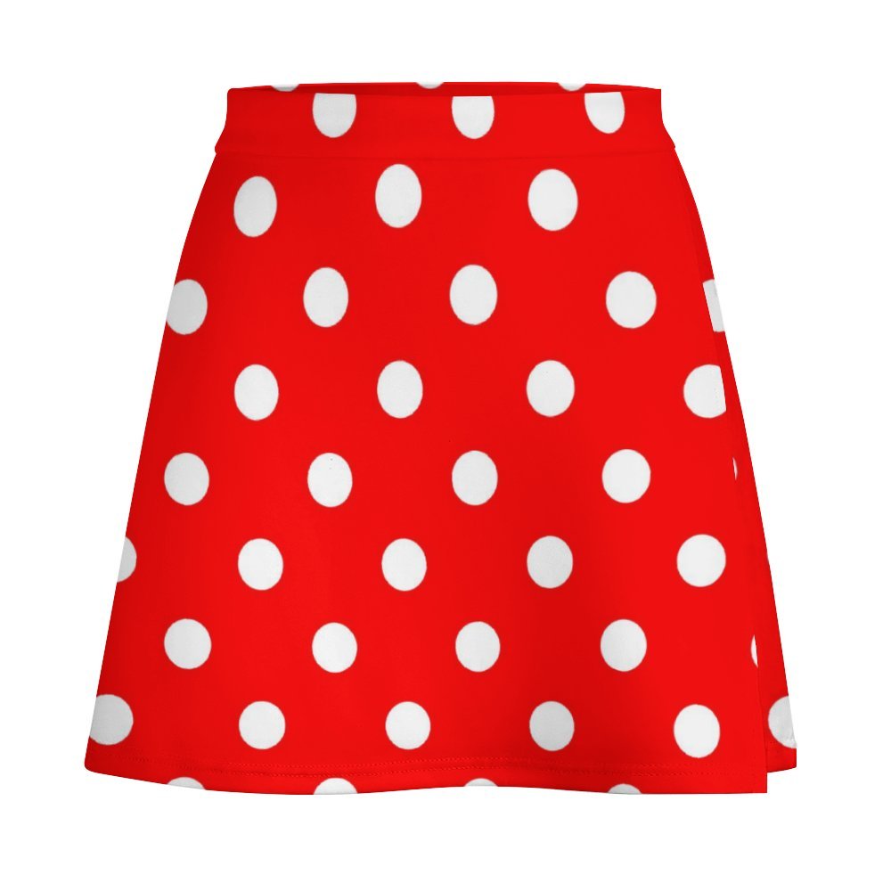 Red With White Polka Dots Short skirt