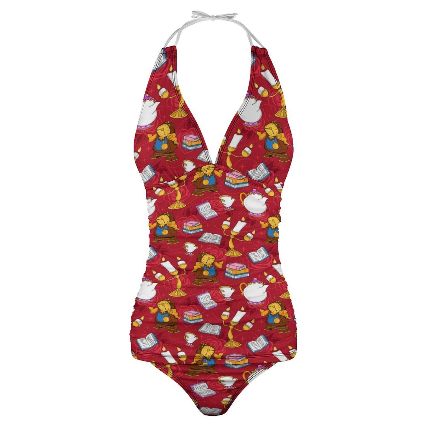 Disney Beauty And The Beast Belle's Friends Women's Split Swimsuit