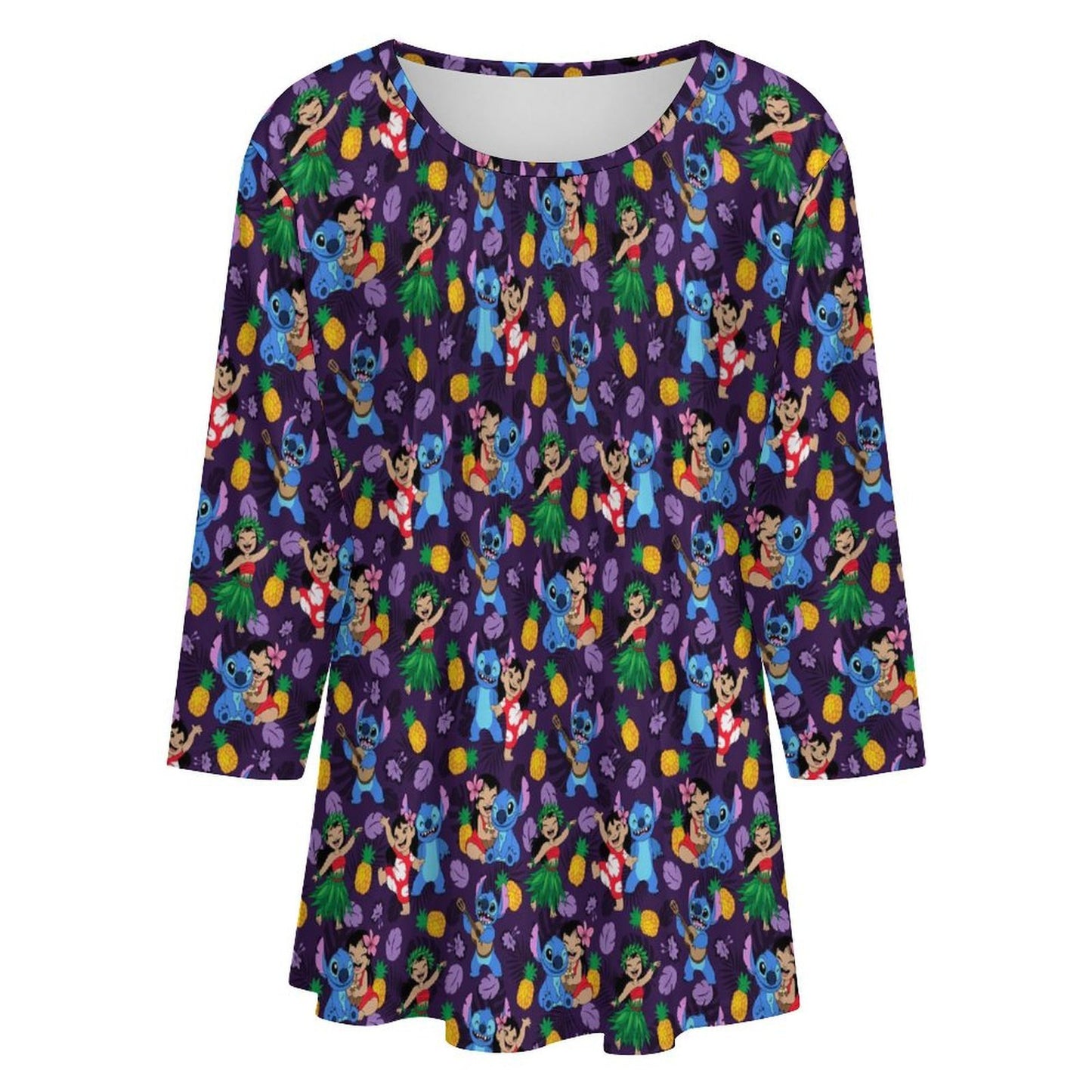 Island Friends Women's 3/4 Sleeve Pleated Tunic Top - Ambrie