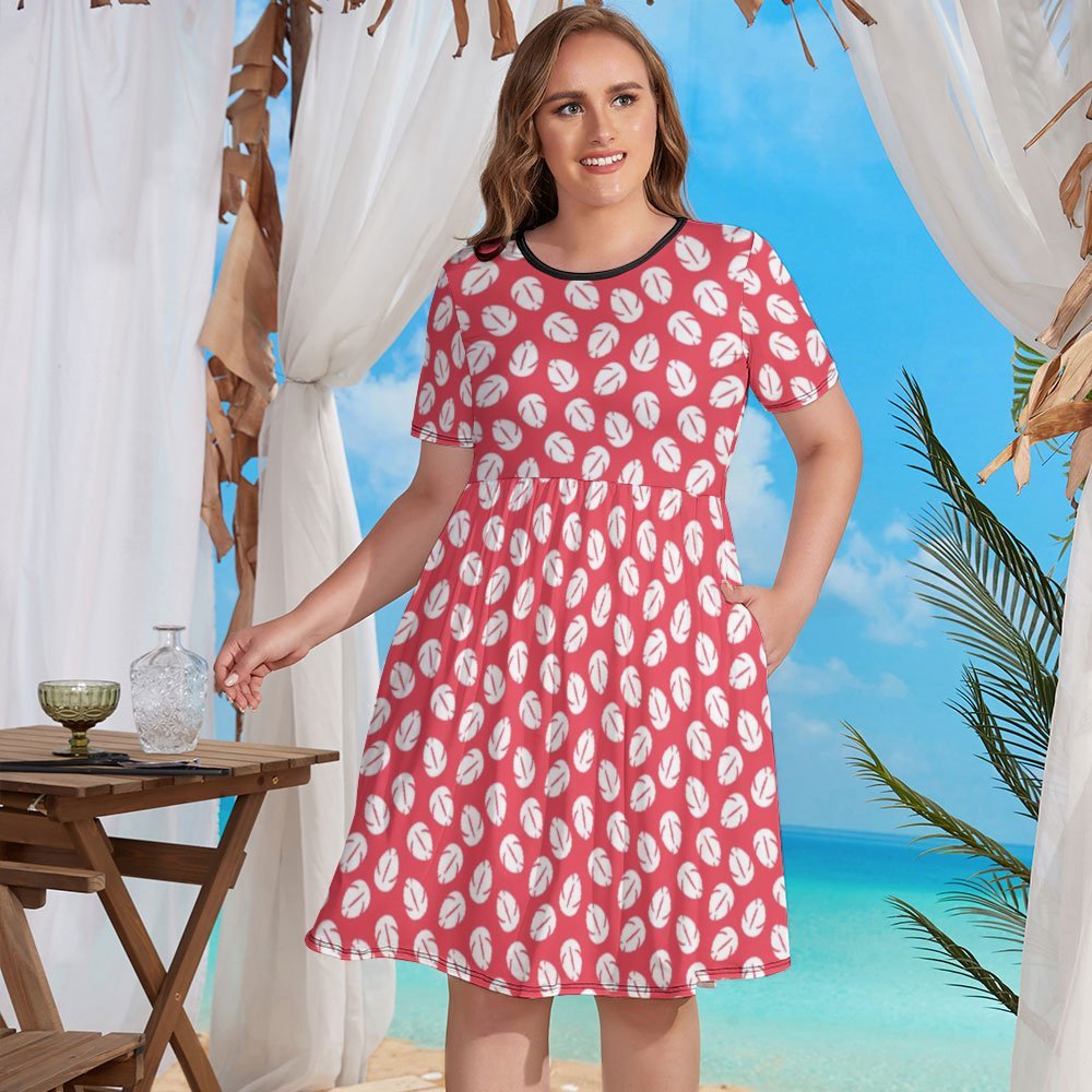 Disney Lilo And Stitch Lilo's Dress Women's Round Neck Plus Size Dress – Ambrie