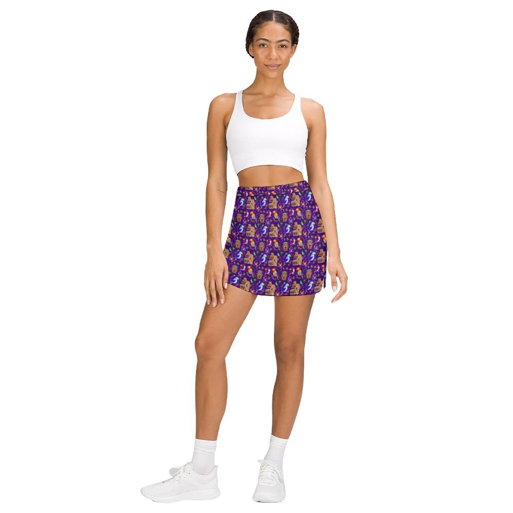 Tiki Plays The Drums Athletic A-Line Skirt With Pocket Solid Shorts