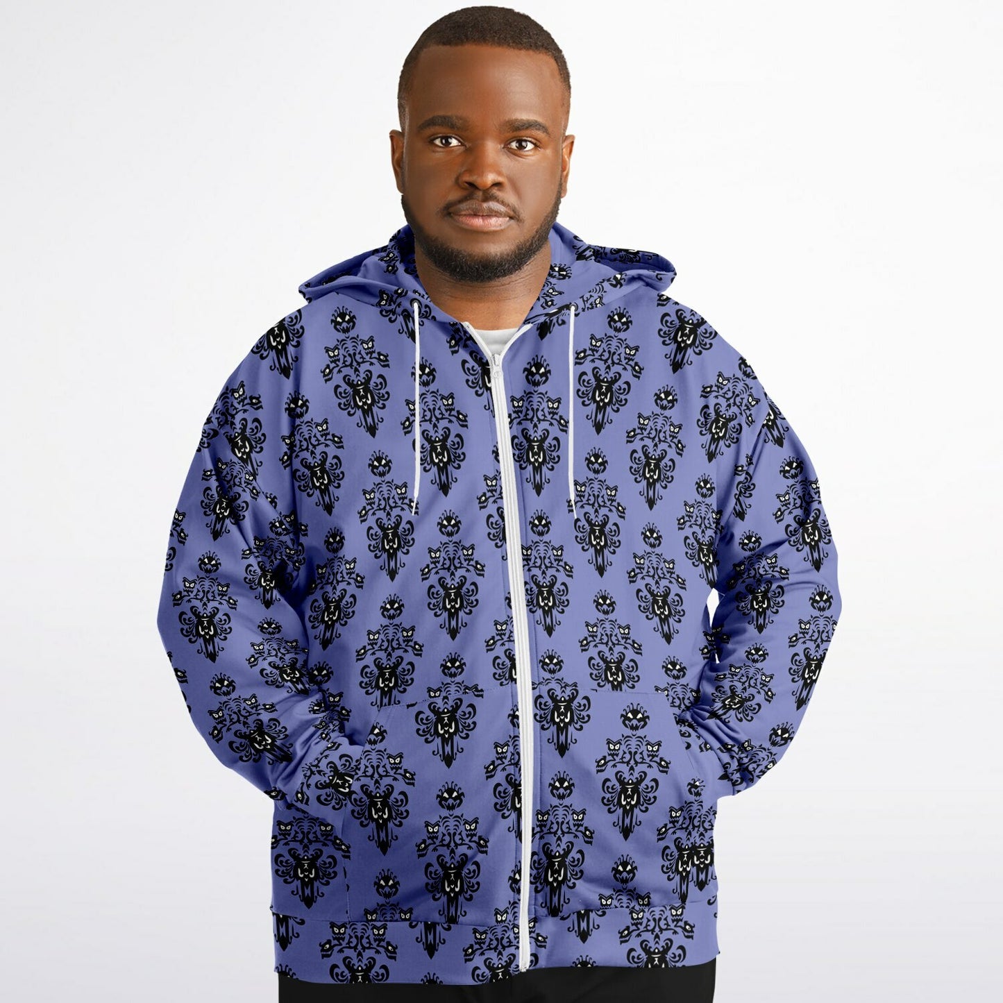 Haunted Mansion Wallpaper Plus-size Unisex Zip Hoodie