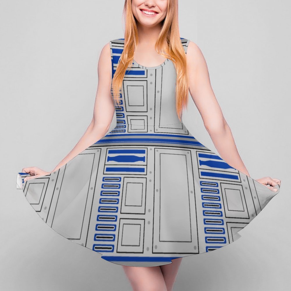 star wars r2d2 skater dress R2D2 A Line Costume Dress