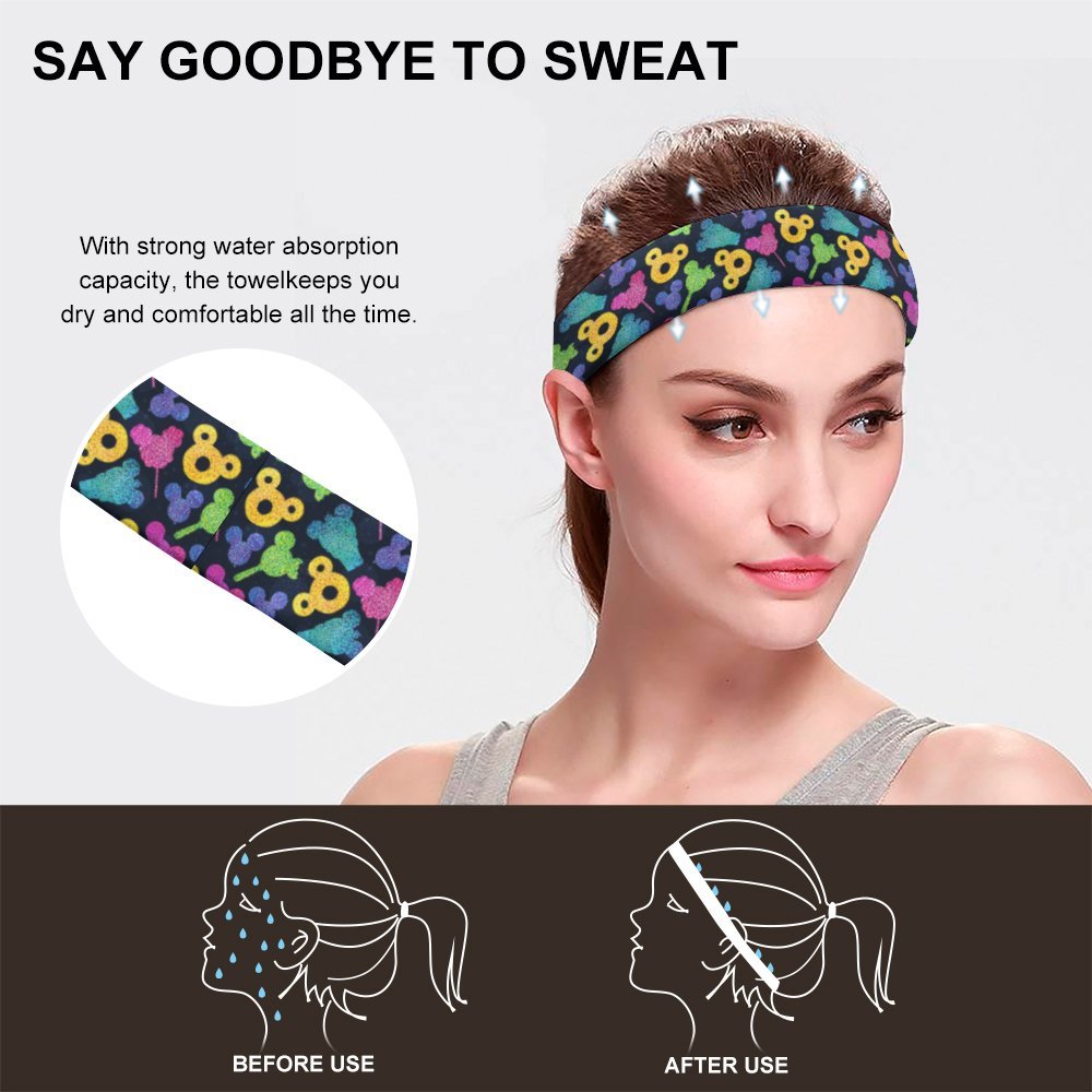 Glitter Park Snacks Sports Sweat Headband