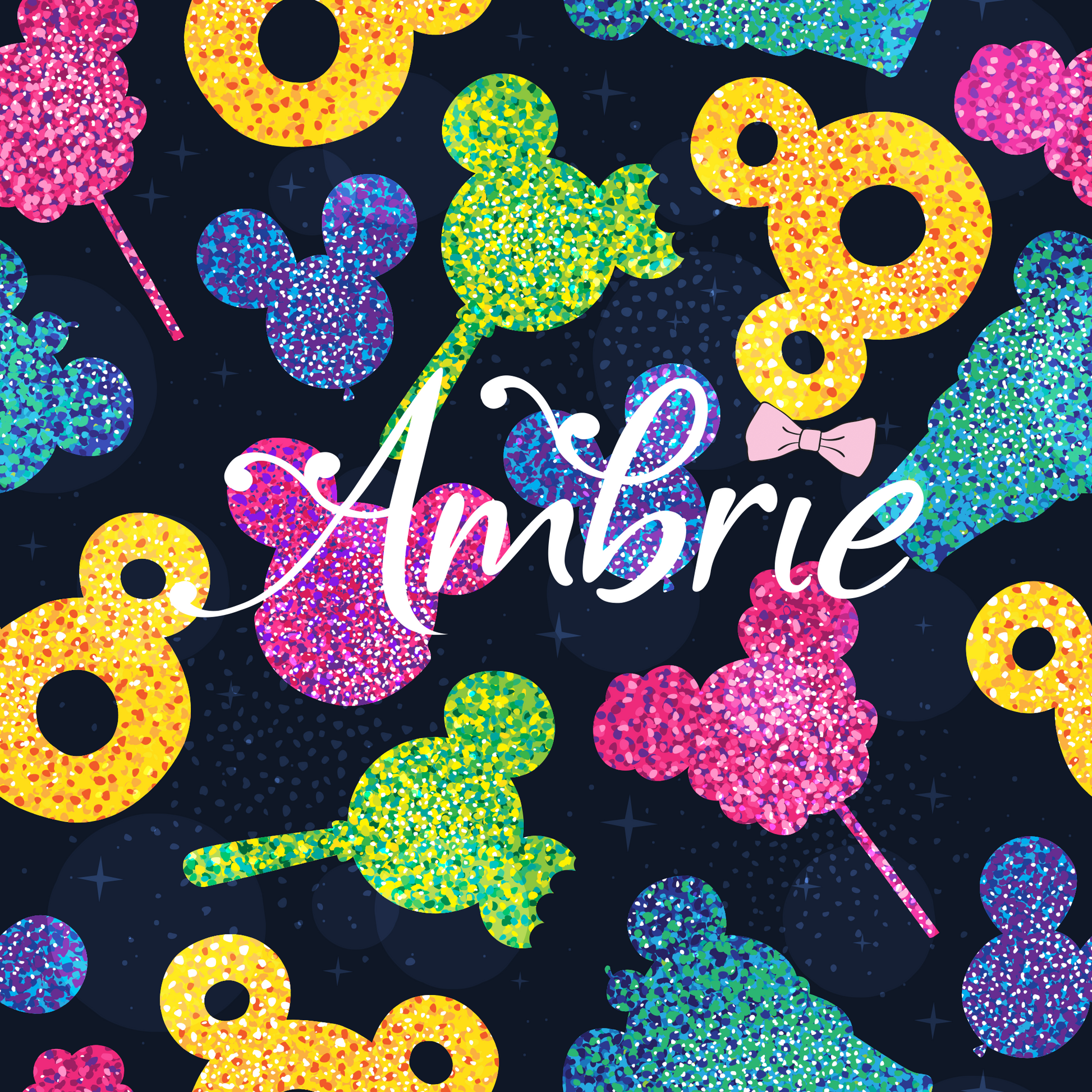 Glitter Park Snacks Seamless Pattern, Magical Cartoon Seamless pattern, Fabric Sublimation - Ambrie