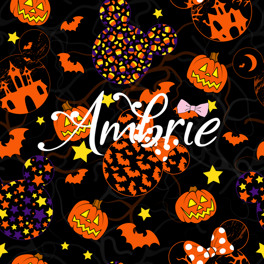 Mickey Halloween Seamless Pattern, Magical Cartoon Seamless pattern, Fabric Sublimation