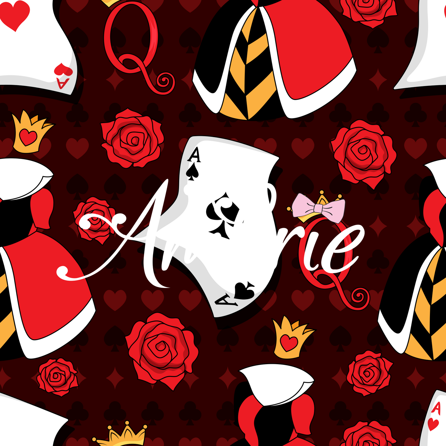 Off With Their Heads Seamless Pattern, Magical Cartoon Seamless pattern, Fabric Sublimation