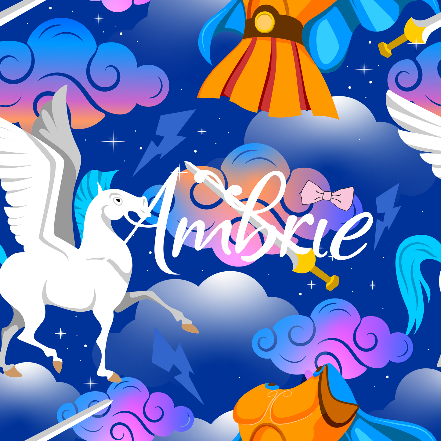 Hercules Seamless Pattern, Magical Cartoon Seamless pattern, Fabric Sublimation