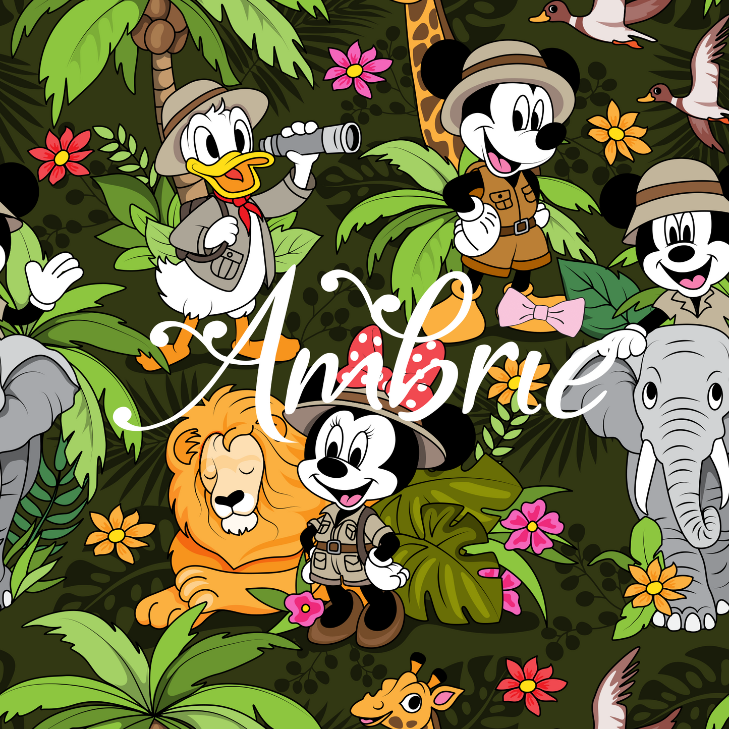 Safari Seamless Pattern, Magical Cartoon Seamless pattern, Fabric Sublimation