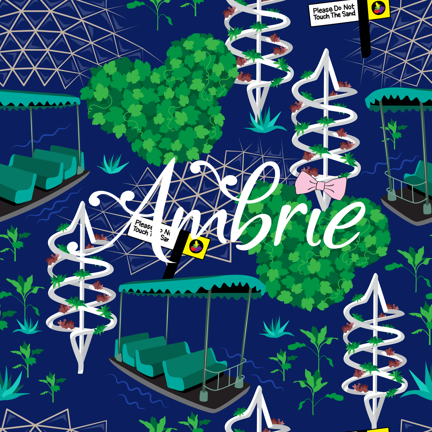 Living With The Land Seamless Pattern, Magical Cartoon Seamless pattern, Fabric Sublimation