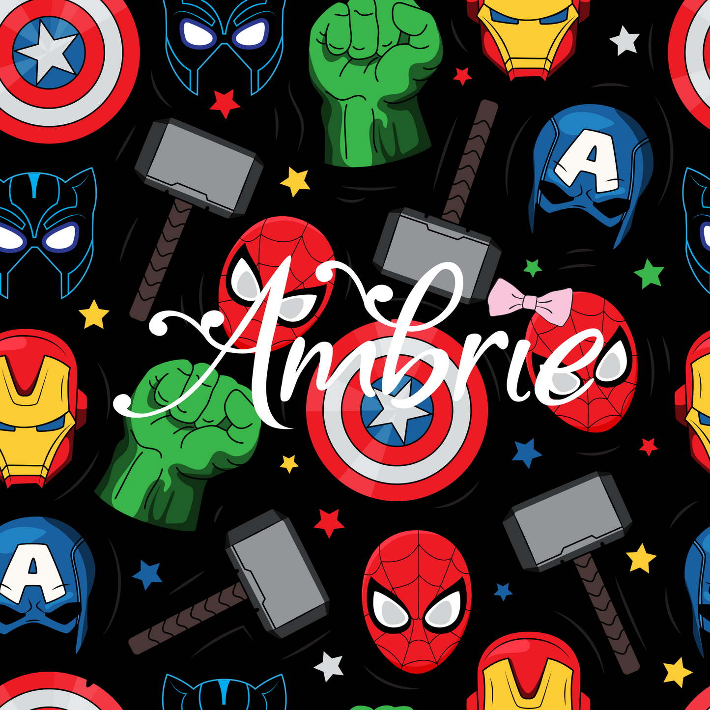 Marvel Super Heroes Seamless Pattern, Magical Cartoon Seamless pattern, Fabric Sublimation
