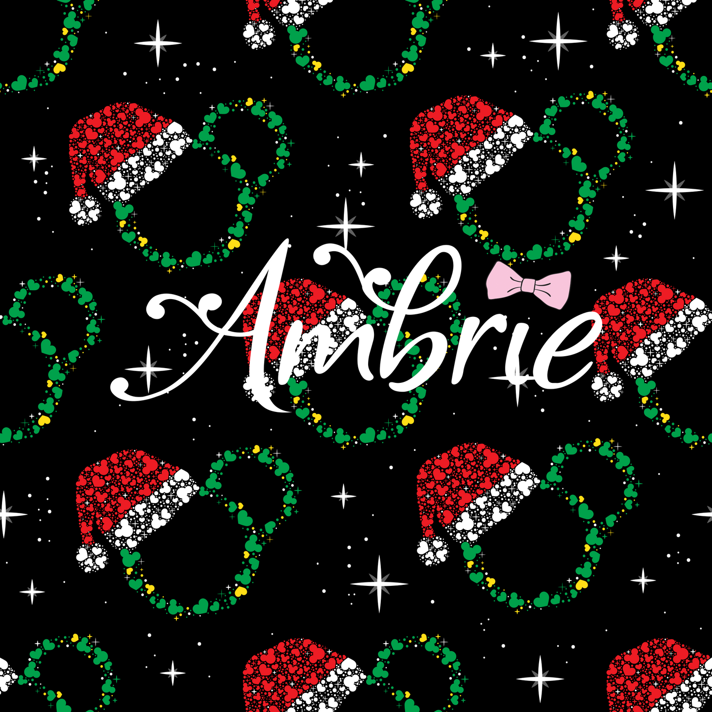 Christmas Glitter Seamless Pattern, Magical Cartoon Seamless pattern, Fabric Sublimation