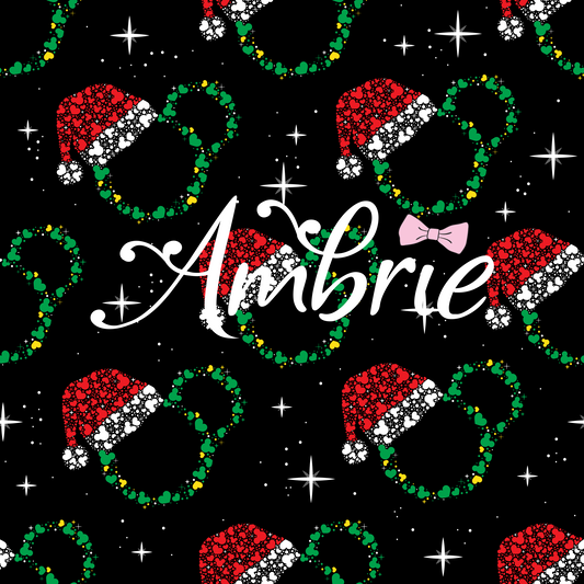 Christmas Glitter Seamless Pattern, Magical Cartoon Seamless pattern, Fabric Sublimation