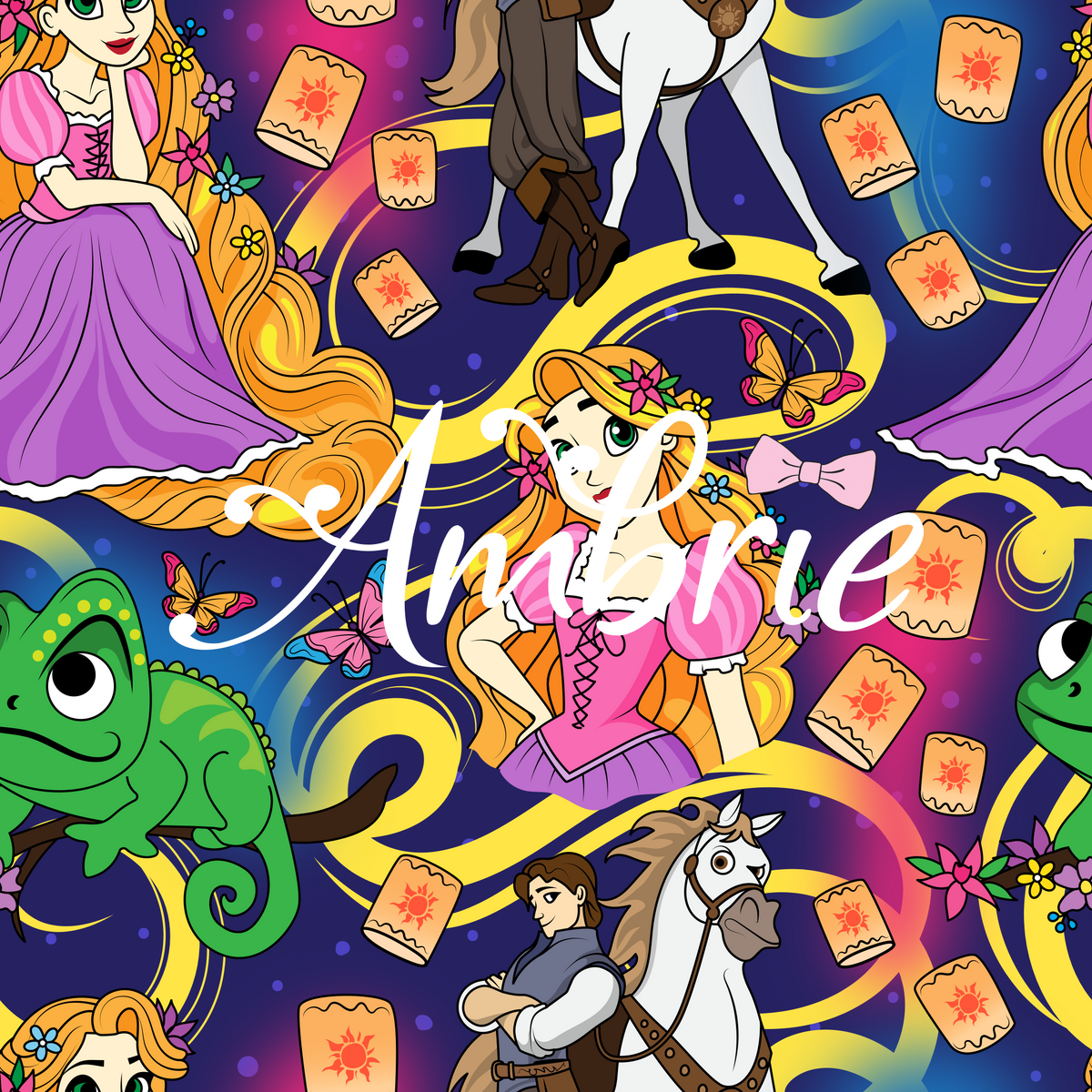 Tangled Movie Pattern Tangled Portraits Pattern, Magical Cartoon Seamless pattern, Fabric Su ...