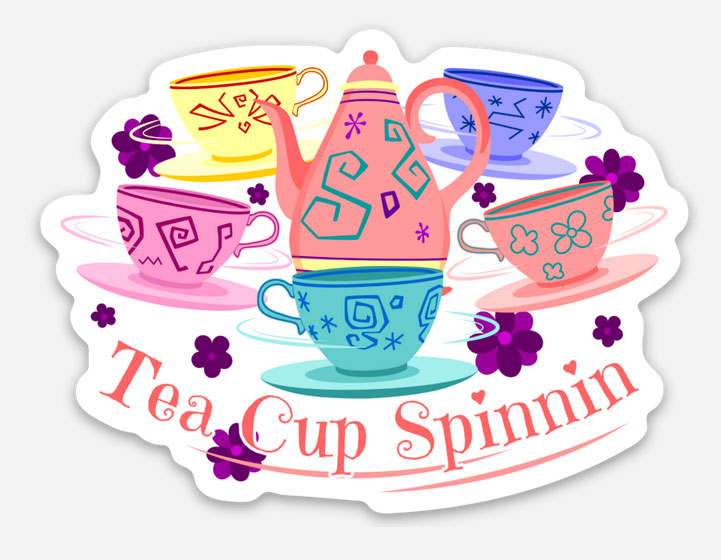 Tea Cup Spinnin Disney Sticker