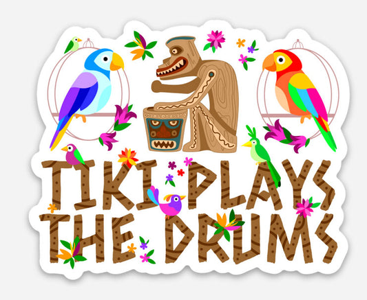 Tiki Plays The Drums Disney Sticker