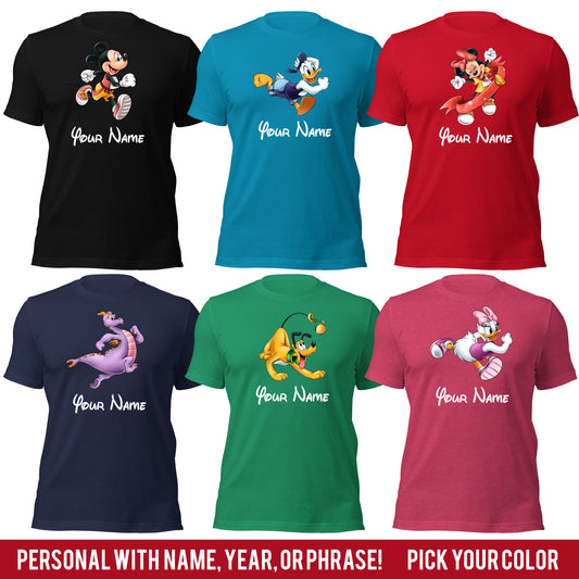 Customizable Family Running Characters Graphic Tee - Pick Your Character