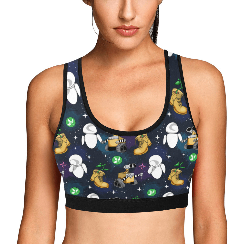 Disney Wall-E Love Needs No Words Women's Athletic Sports Bra