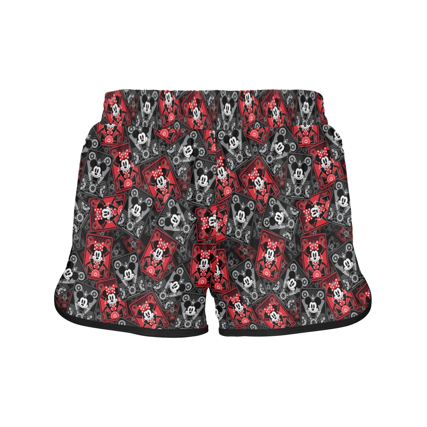 Steamboat Mickey And Minnie Cards Women's Athletic Sports Shorts