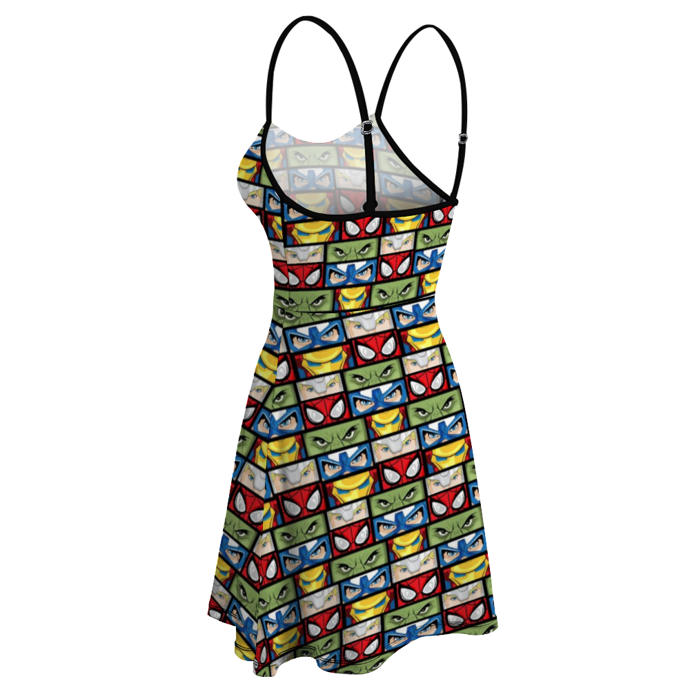 Super Heroes Eyes Women's Sling Short Dress